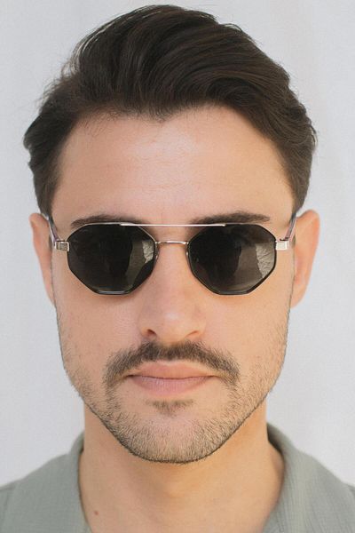 Bilge Karga Axill Silver Black Men's Sunglasses