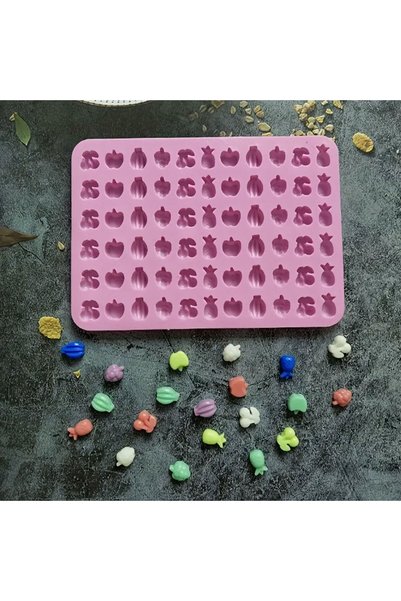 Eminonutoptanci Silicone Cake Mold Chocolate Tiny Fruit Figures Mold Candy Plasticine Jelly Bean Mold