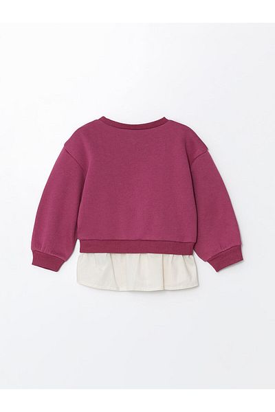 LC Waikiki Lcwk Crew Neck Printed Thick Baby Girl Sweatshirt