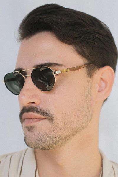 Bilge Karga Axill Gold Green Sunglasses for Men