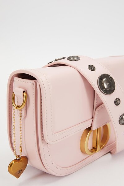 Levidor Pink Staple Detail Shoulder Bag