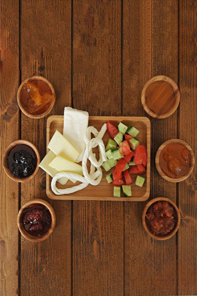 Open Home Concept 6 Pieces of Bamboo Presentation Bowl, Snack Bowl, Bowl, Serving Bowl, Sauce Bowl, Jam Bowl