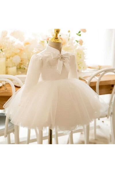 melek golden κορίτσι παιδικό φόρεμα λολίτα φόρεμα πριγκίπισσας μακρυμάνικο φιόγκο νυφικό φόρεμα μπάλα