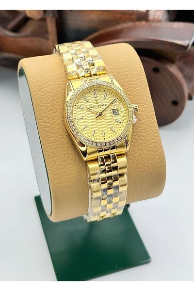 DAVID GUNER Steel Cord Women's Wristwatch with Calendar