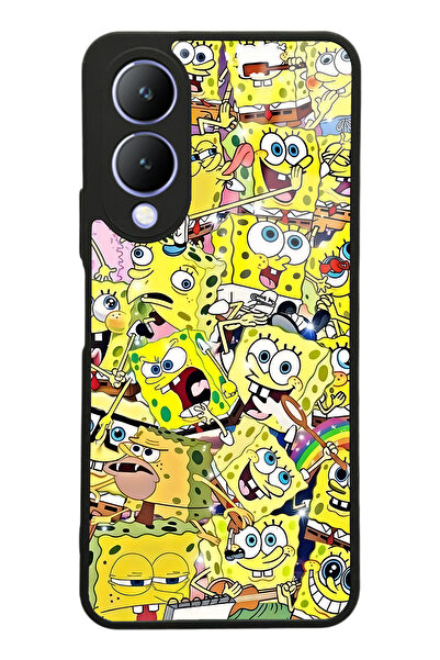 Spoyi Vivo Y17s Sünger Bob Tasarımlı Glossy Telefon Kılıfı
