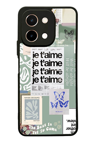 Spoyi Vivo Y28 Je T'aime Tasarımlı Glossy Telefon Kılıfı