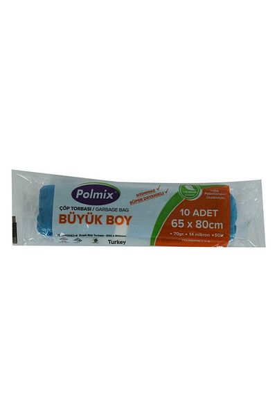 Astra Market Garbage Bag Large Size 65X80Cm 70Gr 14Micron 50Lt Blue Roll 10 Pieces