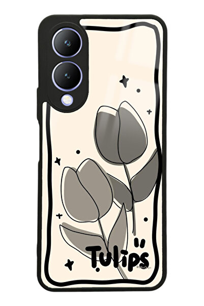 Spoyi Vivo Y17s Tulips Tasarımlı Glossy Telefon Kılıfı