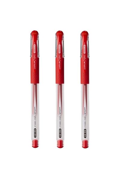 UNİ-BALL UNİBALL SİGNO NEEDLE (0.38) قلم جل ذو طرف إبرة أحمر (ثلاثة قطع)