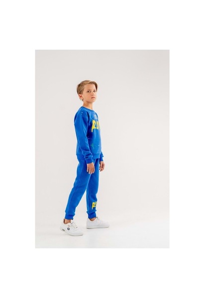 coppa kids Kız-erkek Çocuk Üç Ip Kumaş Orta Kalınlıkta Basic Eşofman Takım - Mavi - 2 Yaş