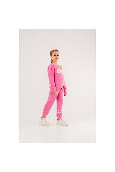 coppa kids Girl-Boy Three-String Fabric Medium Thickness Basic Tracksuit Set - Pink - Age 5