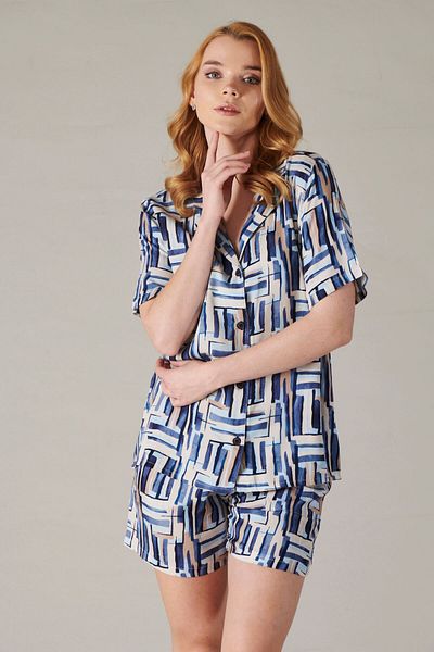 Rubina Secret Rochie din bumbac cu guler cămașă cu nasturi - țesătură |   Set pijamale dama 4 anotimpuri