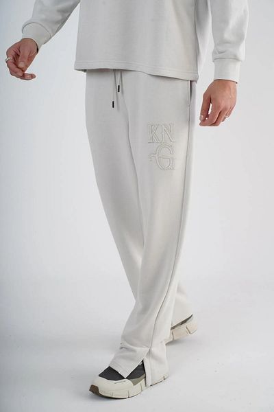 Butik TREND BIZ Σετ με λαιμόκοψη με απλικέ μπροστά Oversize Fit Bottom Top