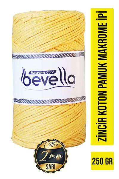 Bevella Macrame Cord 2mm Macrame Cotton Thread - 250Gr Supla Runner Bag
