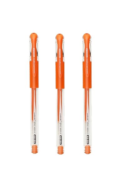 UNİ-BALL UNIBALL Signo Needle - 0.38 قلم جل ذو طرف إنجليزي باللون اليوسفي (ثلاث قطع)