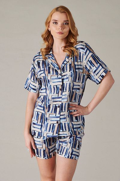 Rubina Secret Rochie din bumbac cu guler cămașă cu nasturi - țesătură |   Set pijamale dama 4 anotimpuri