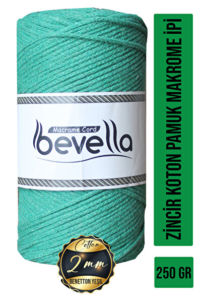Bevella Macrame Cord Ață de bumbac macrame de 2 mm - Pungă Supla Runner de 25...