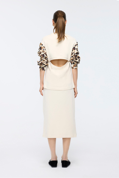 Berr-ın Крем-колірний трикотажний спідниця з еластичним поясом