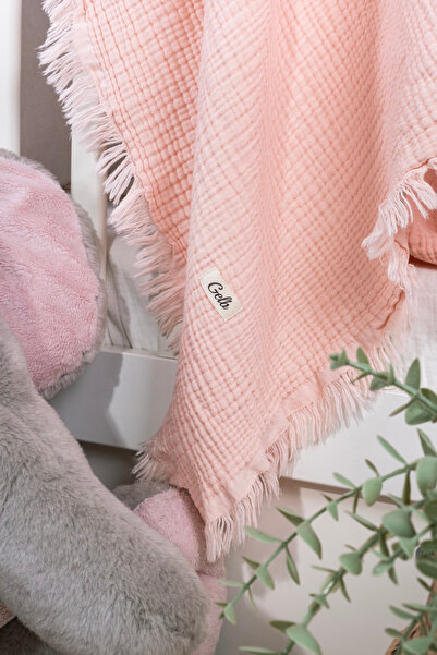 GELB بطانية أطفال موسلين 4 طبقات 110 سم × 110 سم 100% قطن عضوي طبيعي