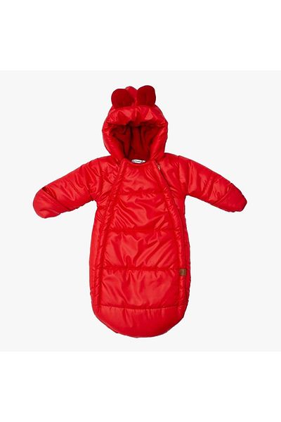 coppa kids 9-12 Months Red Microfabric Fleece Baby Rompers