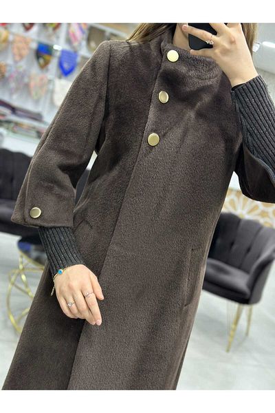 Matex - Angora Coat with Knitted Sleeves