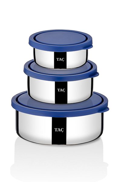 Taç Taç Fresh 3-Piece Blue Steel Storage Set