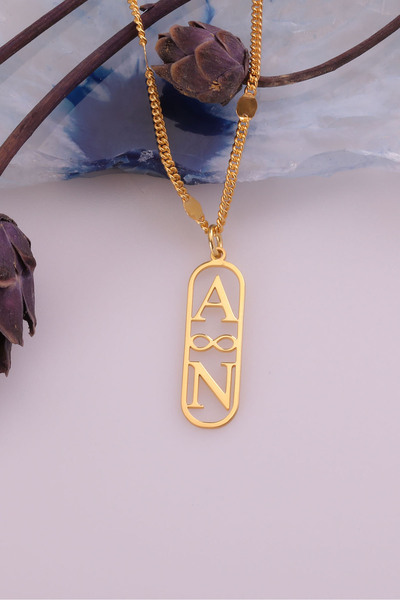 Nox Jewelry 925 Ayar Gümüş Kişiye Özel Sonsuzluk Temalı Harf Kolye -  CN00372