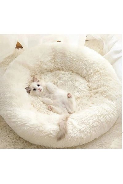 XPERMATE White Plush Soft Cat Bed - Dog Bed Cushion, Hairless