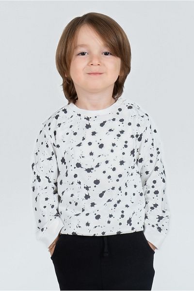 Kyron Hanorac pentru băiat cu model alb-negru, 100% bumbac