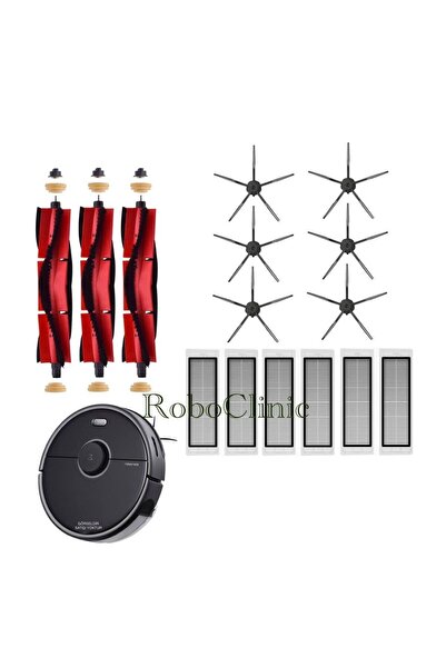 Roboclinic Aspirator robot Roborock S5 Max negru - Set de perie principală/laterală compatibilă și set de filtre Hepa