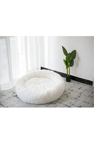 XPERMATE White Plush Soft Cat Bed - Dog Bed Cushion, Hairless