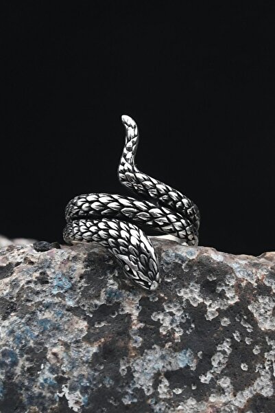 Prestige Yılan Figürlü 925 Ayar Gümüş Erkek Yüzüğü 10000000032