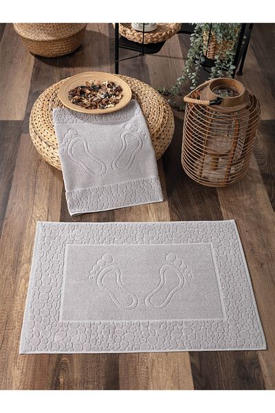 Sevim Set of 2 Grey Towels - 100% Cotton, High Water Absorbent and Thick, 50X70Cm