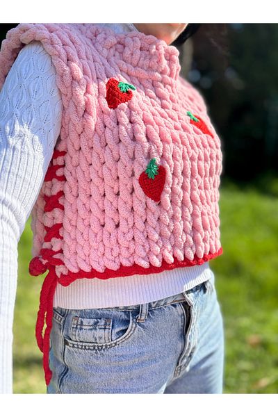 Meltem's Strawberry Motif Women's Sweater