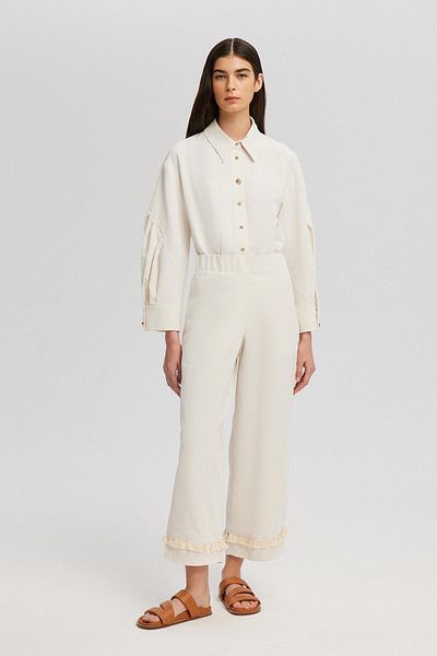 Touché Privé Tassel Detailed Linen Trousers