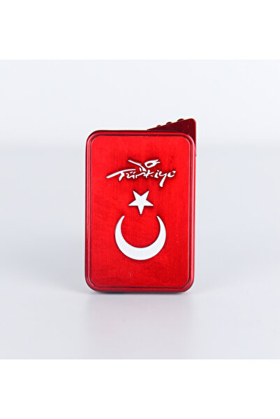 MerciTech Türkiye Logolu Ay Yıldızlı Metal Gövde Lüks Çakmak