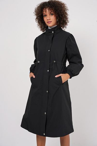 Bigdart 5939 Gefütterter langer Trenchcoat – Schwarz