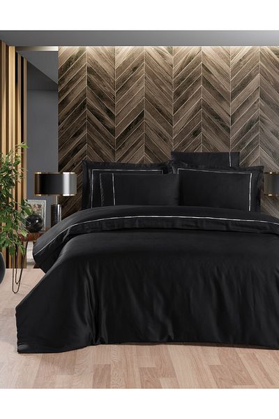 First Choice Firstchoice Claudio Black Double Duvet Cover Set