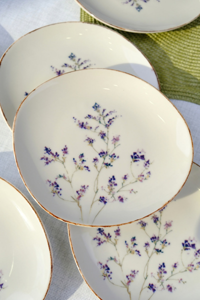 tabakevi Plate House Porcelain Pebble Lilac Cake Set 19X21Cm 6 Pieces