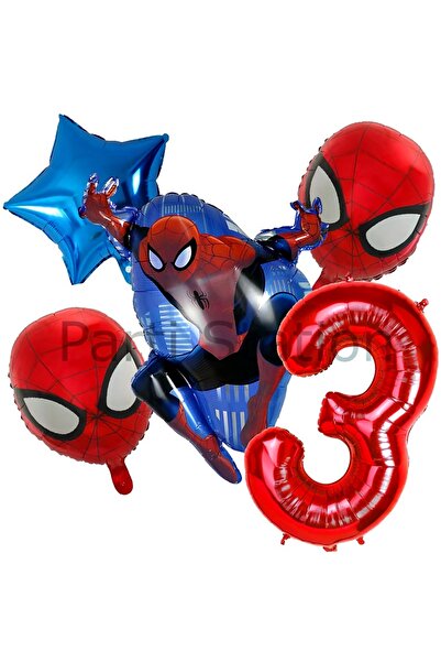 Parti Station Spider-Man 3Rd Birthday Balloon Set Concept Birthday Balloon Set