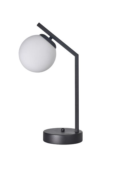 Modavize Luxury Modern Design Design Wired Black Color Metal White Glass Lampshade Night Light Table Lamp
