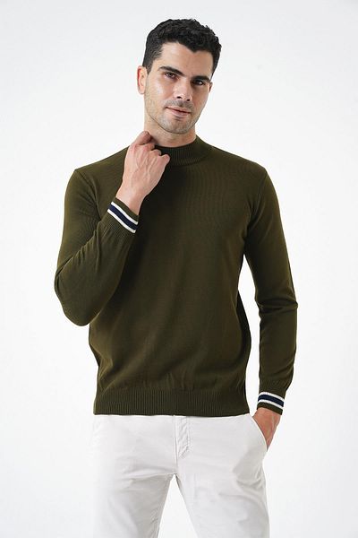 CHUBA Men's Khaki Half Fisherman Knitwear Sweater 20w153