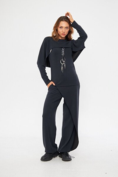 LAMANTE İKİLİ ANTRASİT MODAL BLUZ