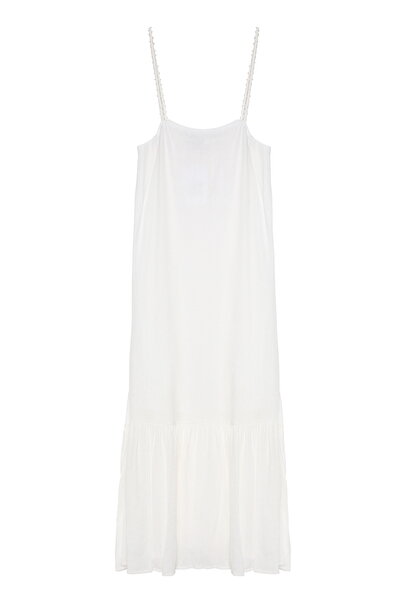 Quzu Ecru Long Strap Dress