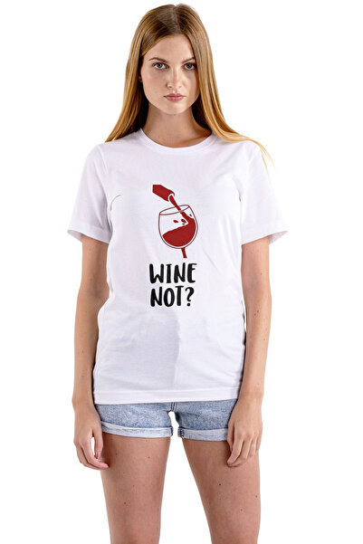 Texclusive Λευκό μπλουζάκι Wine Note Wine Printed Unisex