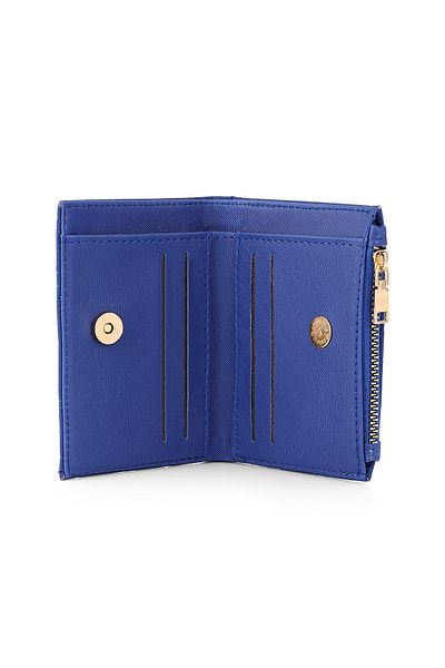 Polo Air Navy Blue Embroidery Patterned Zippered Women's Wallet - Czn-705-L