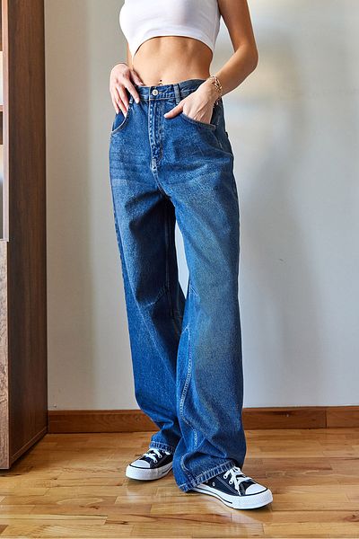 Bianco Lucci Pantaloni largi din denim pentru femei 388 60351104