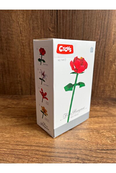 scntoys Çiçek Yapı Oyuncakları İnşa Edilebilen Çiçekli Kutlama Hediyesi Kırmızı Gül Sevgiliye Hediye