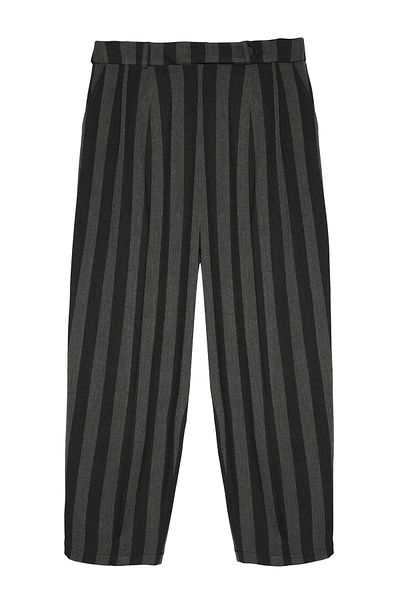 Quzu High Waist Gray Striped Trousers
