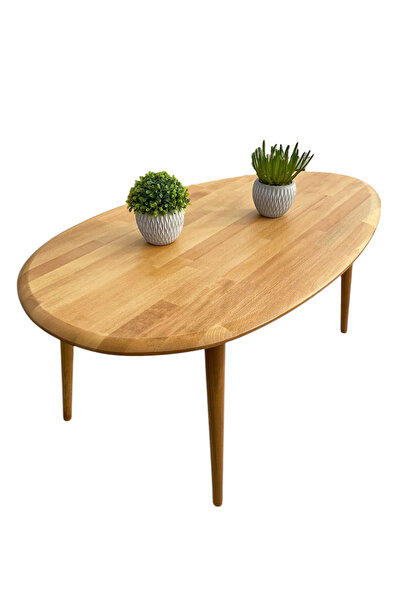 Fawdecor Asimetrik Masif Ahşap Modern İskandinav Oval Açık Meşe / Ceviz / Kes...